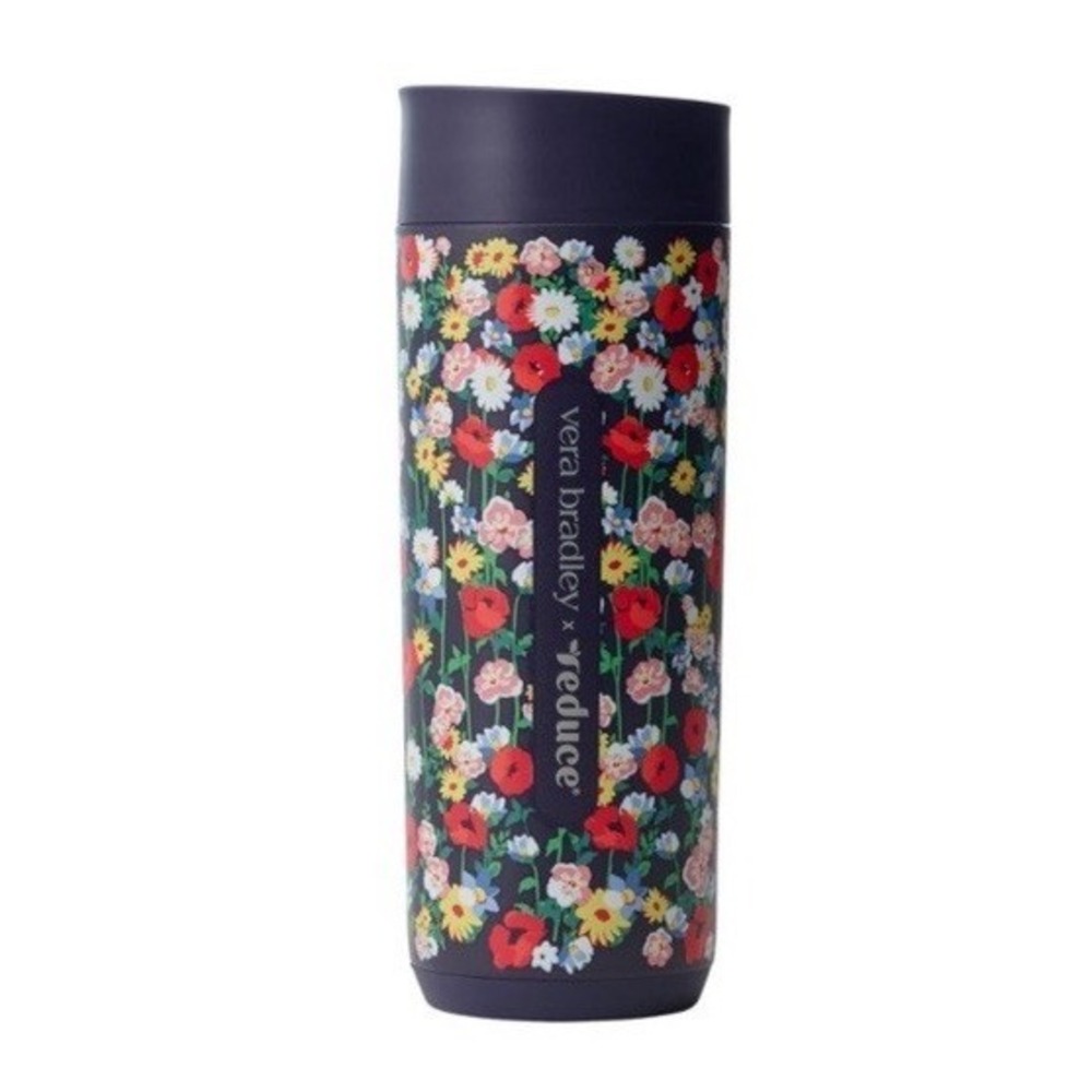 Vera Bradley x Reduce Perk 16oz Tumbler Floral Stainless Steel Navy Blue NEW